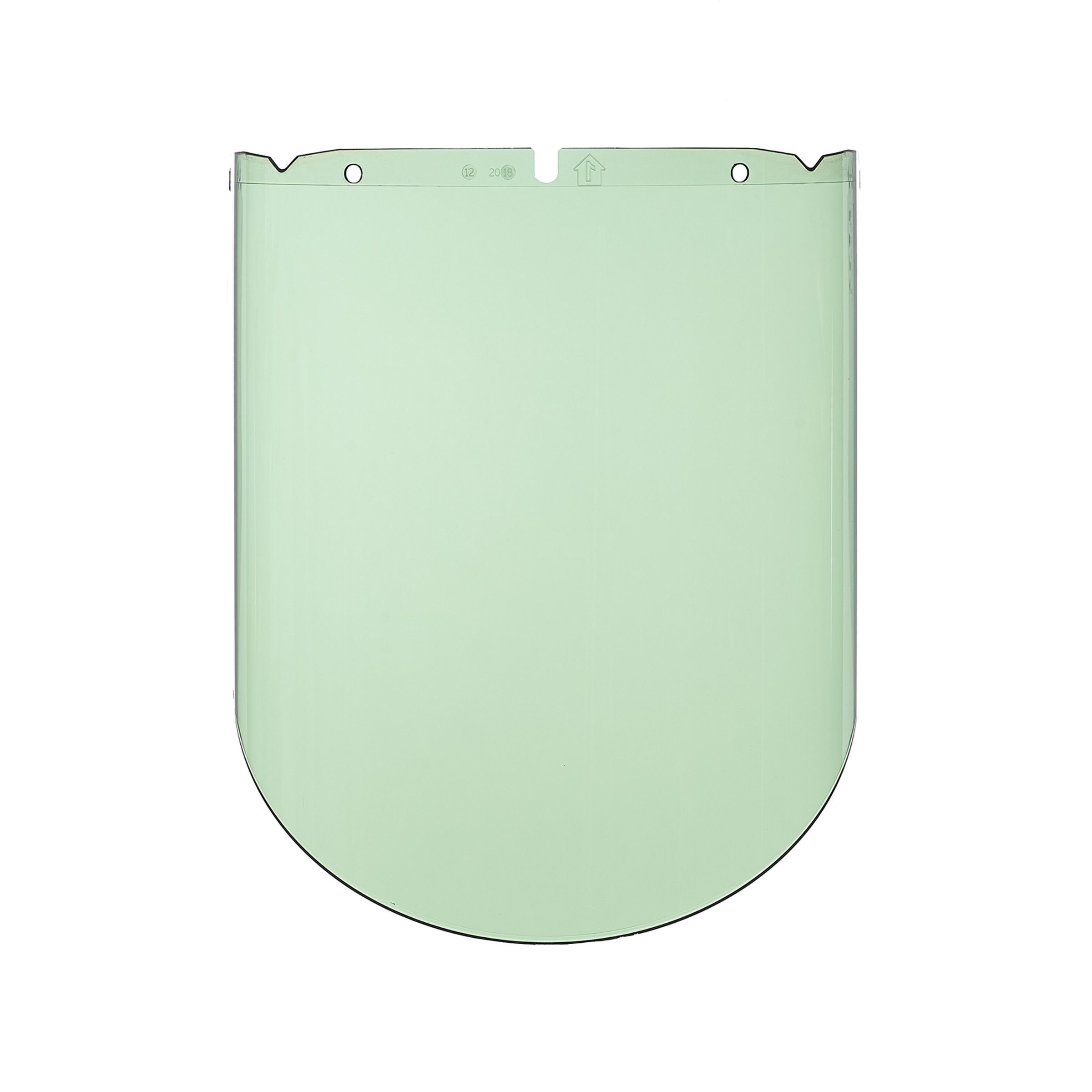 V-Gard Visor, PC, Green Tint, Molded, (10.375"x 17"x .098"), Anti-Fog/Anti-Scratch